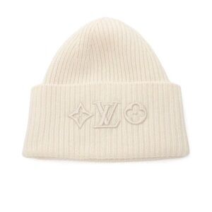 LV Beanie Hats - Black n White or Cream n White